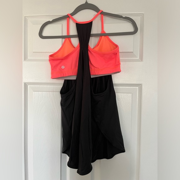 Grey and coral lululemon exercise top size 6 - Picture 3 of 3